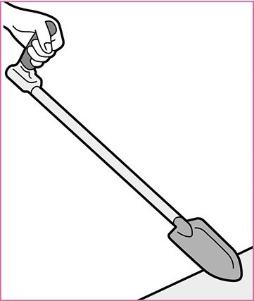一个长柄的插图镘刀。